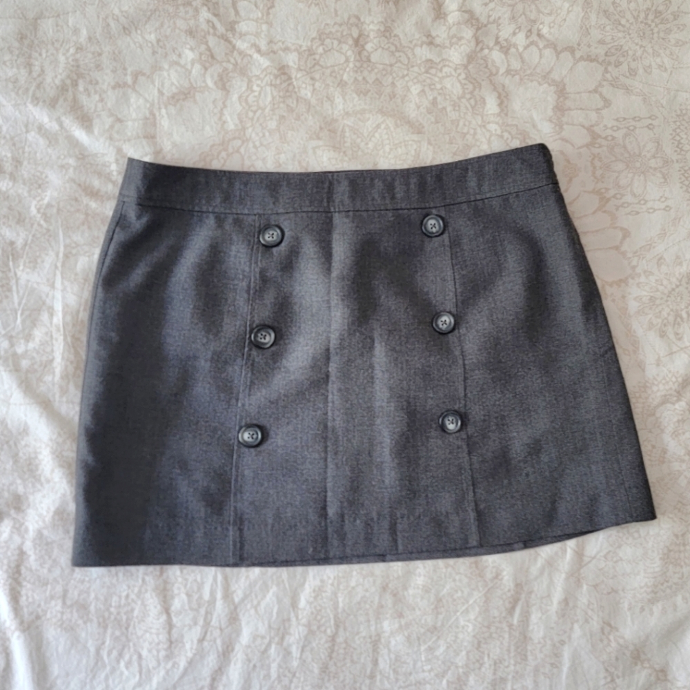 Gap Grey Button Mini Skirt